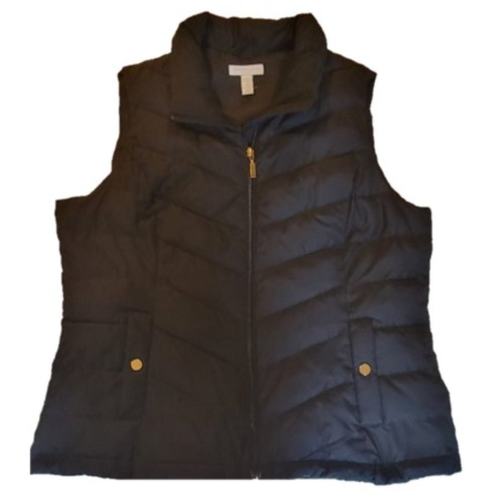 Charter Club Black Puffer Vest Size Petite Large